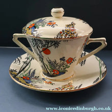 Load image into Gallery viewer, PAIR OF Royal Cauldron Clare de Lune. Lidded Cups, Saucers and Side Plate
