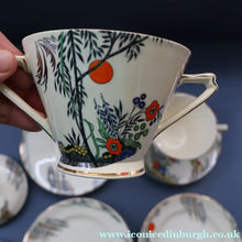 Load image into Gallery viewer, PAIR OF Royal Cauldron Clare de Lune. Lidded Cups, Saucers and Side Plate
