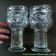 Load image into Gallery viewer, 1960s Lars Hellsten Swedish Glass Skruf Pair Beer Man Glasses
