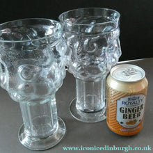 Load image into Gallery viewer, 1960s Lars Hellsten Swedish Glass Skruf Pair Beer Man Glasses
