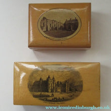 Load image into Gallery viewer, Pair of Victorian Mauchline Ware Boxes. Hollyrood Palace and Falkland Palace
