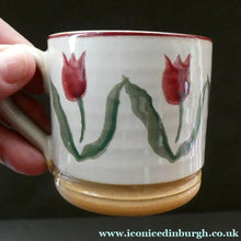 Load image into Gallery viewer, PAIR of Smaller Irish Ceramic Mugs by Nicholas Mosse. Spongeware Tulips Design
