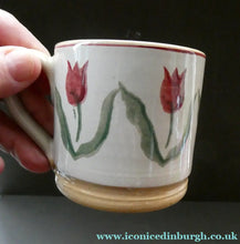 Load image into Gallery viewer, PAIR of Smaller Irish Ceramic Mugs by Nicholas Mosse. Spongeware Tulips Design
