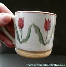 Load image into Gallery viewer, PAIR of Smaller Irish Ceramic Mugs by Nicholas Mosse. Spongeware Tulips Design
