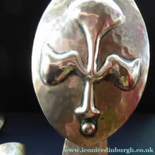 Load image into Gallery viewer, Pair of VICTORIAN Brass Andirons or Fire Dogs. Strange Art Nouveau / Arts &amp; Crafts Undulating Shape
