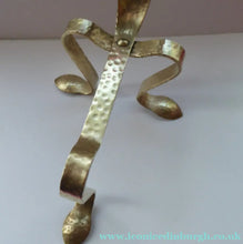 Load image into Gallery viewer, Pair of VICTORIAN Brass Andirons or Fire Dogs. Strange Art Nouveau / Arts &amp; Crafts Undulating Shape
