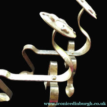 Load image into Gallery viewer, Pair of VICTORIAN Brass Andirons or Fire Dogs. Strange Art Nouveau / Arts &amp; Crafts Undulating Shape
