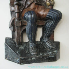 Load image into Gallery viewer, Pair OF VICTORIAN Polychrome Painted CAST IRON Door Stops, in the form of Tam O'Shanter and Souter Johnnie
