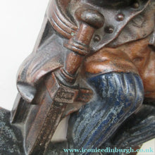 Load image into Gallery viewer, Pair OF VICTORIAN Polychrome Painted CAST IRON Door Stops, in the form of Tam O'Shanter and Souter Johnnie
