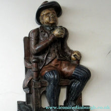 Load image into Gallery viewer, Pair OF VICTORIAN Polychrome Painted CAST IRON Door Stops, in the form of Tam O'Shanter and Souter Johnnie
