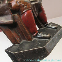 Load image into Gallery viewer, Pair OF VICTORIAN Polychrome Painted CAST IRON Door Stops, in the form of Tam O'Shanter and Souter Johnnie

