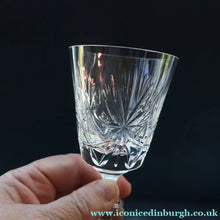 Load image into Gallery viewer, PAIR of Vintage 1960s Edinburgh Port or Sherry Glasses. STAR OF EDINBURGH Pattern. 5 inches
