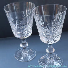 Load image into Gallery viewer, PAIR OF Vintage Edinburgh Crystal LARGE Water (or Red Wine) Goblet.  STAR OF EDINBURGH Pattern. 7 1/4 inches
