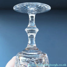 Load image into Gallery viewer, PAIR OF Vintage Edinburgh Crystal LARGE Water (or Red Wine) Goblet.  STAR OF EDINBURGH Pattern. 7 1/4 inches
