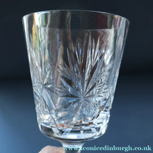 Load image into Gallery viewer, PAIR OF Vintage Edinburgh Crystal LARGE Water (or Red Wine) Goblet.  STAR OF EDINBURGH Pattern. 7 1/4 inches
