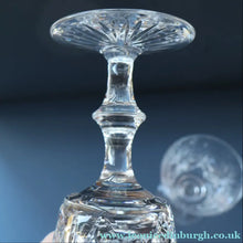 Load image into Gallery viewer, PAIR OF Vintage Edinburgh Crystal LARGE Water (or Red Wine) Goblet.  STAR OF EDINBURGH Pattern. 7 1/4 inches
