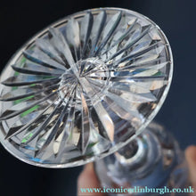Load image into Gallery viewer, PAIR OF Vintage Edinburgh Crystal LARGE Water (or Red Wine) Goblet.  STAR OF EDINBURGH Pattern. 7 1/4 inches
