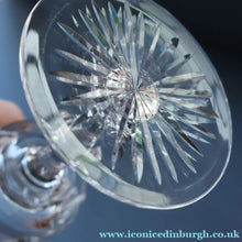 Load image into Gallery viewer, PAIR OF Vintage Edinburgh Crystal LARGE Water (or Red Wine) Goblet.  STAR OF EDINBURGH Pattern. 7 1/4 inches
