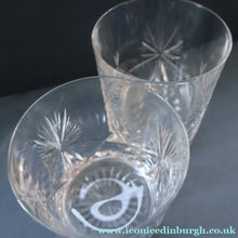Load image into Gallery viewer, PAIR of Vintage Edinburgh Crystal Larger Old Fashioned Whisky Tumblers. STAR OF EDINBURGH. 3 1/2 inches
