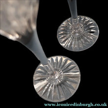Load image into Gallery viewer, Pair of Vintage Edinburgh Crystal Tall CHAMPAGNE Flute Glasses. SYMPHONY PATTERN. 8 1/2 inches 
