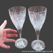Load image into Gallery viewer, Edinburgh Crystal Millemmium Large Wine Glasses Etched Mark
