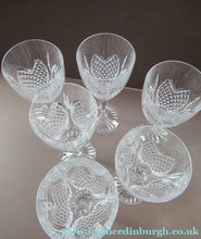 Load image into Gallery viewer, Edinburgh Crystal Millemmium Large Wine Glasses Etched Mark
