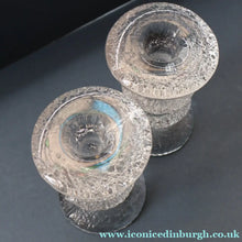 Load image into Gallery viewer, PAIR of Vintage Iittala FESTIVO Two Ring Candlesticks. Designed by Timo Sarpaneva - with etched TS initials on the base
