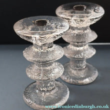 Load image into Gallery viewer, PAIR of Vintage Iittala FESTIVO Two Ring Candlesticks. Designed by Timo Sarpaneva - with etched TS initials on the base
