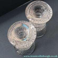 Load image into Gallery viewer, PAIR of Vintage Iittala FESTIVO Two Ring Candlesticks. Designed by Timo Sarpaneva - with etched TS initials on the base
