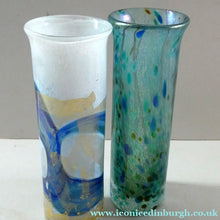 Load image into Gallery viewer, PAIR of Vintage ISLE OF WIGHT Slender Cylinder Vases. 5 1/4 inches in height
