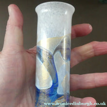 Load image into Gallery viewer, PAIR of Vintage ISLE OF WIGHT Slender Cylinder Vases. 5 1/4 inches in height
