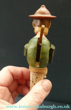 Load image into Gallery viewer, PAIR of Vintage Mid-Century Italiam ANRI Articulated Wooden Bottle Stoppers. - Vintage Bottle Stopper
