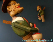 Load image into Gallery viewer, PAIR of Vintage Mid-Century Italiam ANRI Articulated Wooden Bottle Stoppers. - Vintage Bottle Stopper
