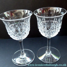 Load image into Gallery viewer, PAIR of Vintage WEBB CRYSTAL Large Liqueur Glasses. Height 4 1/4 inches (5 Pairs Available)
