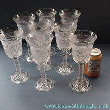 Load image into Gallery viewer, PAIR Vintage Edinburgh Crystal LARGE Red Wine Goblets. Fabulous KING JAMES Pattern. 8 1/2 inches (Code B)
