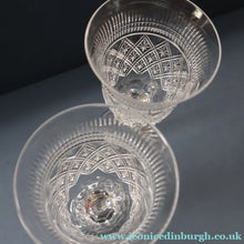 Load image into Gallery viewer, PAIR Vintage Edinburgh Crystal LARGE Red Wine Goblets. Fabulous KING JAMES Pattern. 8 1/2 inches (Code B)
