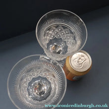 Load image into Gallery viewer, PAIR Vintage Edinburgh Crystal LARGE Red Wine Goblets. Fabulous KING JAMES Pattern. 8 1/2 inches (Code B)
