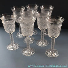 Load image into Gallery viewer, PAIR Vintage Edinburgh Crystal LARGE Red Wine Goblets. Fabulous KING JAMES Pattern. 8 1/2 inches (Code B)

