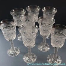 Load image into Gallery viewer, PAIR Vintage Edinburgh Crystal LARGE Red Wine Goblets. Fabulous KING JAMES Pattern. 8 1/2 inches (Code B)

