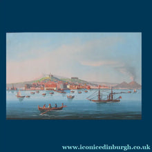 Load image into Gallery viewer, Pendant PAIR of Antique 19th Century NEAPOLITAN SCHOOL Paintings: 1/ Bay of Naples and 2/ Vesuvius Erupting
