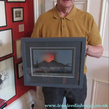 Load image into Gallery viewer, 1850s Antique PAIR OF Paintings of Naples and Vesusivus Erupting
