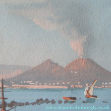 Load image into Gallery viewer, 1850s Antique PAIR OF Paintings of Naples and Vesusivus Erupting
