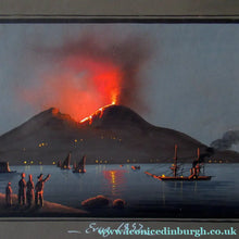 Load image into Gallery viewer, 1850s Antique PAIR OF Paintings of Naples and Vesusivus Erupting
