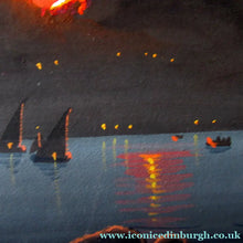 Load image into Gallery viewer, 1850s Antique PAIR OF Paintings of Naples and Vesusivus Erupting
