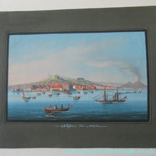 Load image into Gallery viewer, 1850s Antique PAIR OF Paintings of Naples and Vesusivus Erupting
