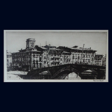 Load image into Gallery viewer, ORIGINAL ETCHING by Francis Dodd (1874 - 1949). Ponte di Mezzo, Pisa. Signed and dated 1915
