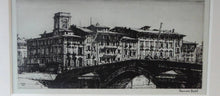 Load image into Gallery viewer, ORIGINAL ETCHING by Francis Dodd (1874 - 1949). Ponte di Mezzo, Pisa. Signed and dated 1915

