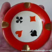 Load image into Gallery viewer, Polish CHODZIEZ Mid-Century Porcelain Ashtrays / Dishes. Four Playing Cards Design for BRIDGE
