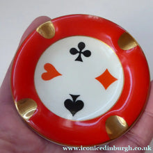 Load image into Gallery viewer, Polish CHODZIEZ Mid-Century Porcelain Ashtrays / Dishes. Four Playing Cards Design for BRIDGE
