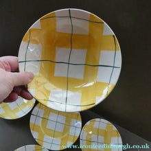 Load image into Gallery viewer, Popular 1950s FOUR Bowls and TWO Side Plates. Attractive Yellow HABITANT Pattern by Meakin
